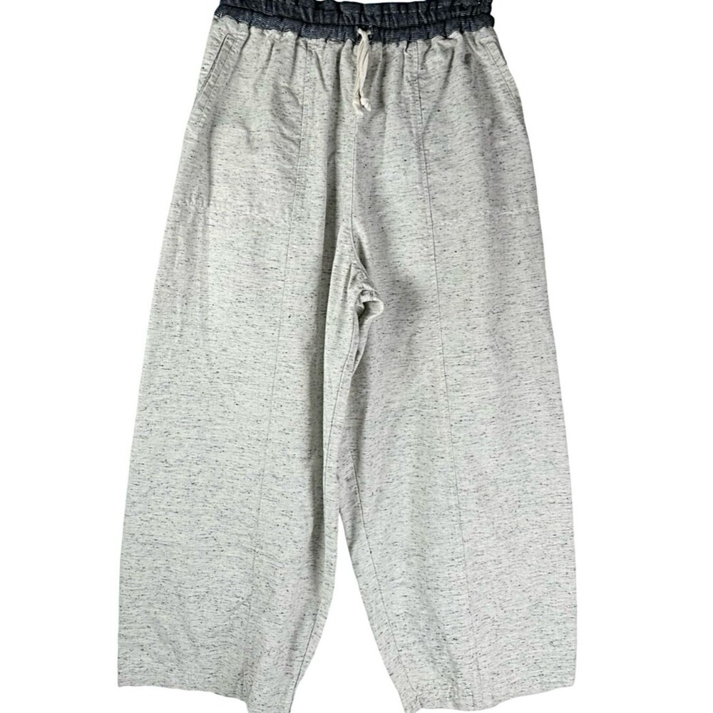 Judi Rosen Heather Gray Cotton Barrel Leg baggy Drawstring Pants Size 27
